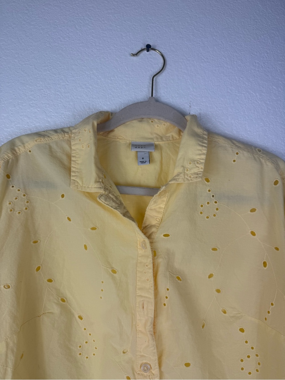 a new day Yellow Eyelet High Waist Shorts and blouse set size S - Picture 5 of 13